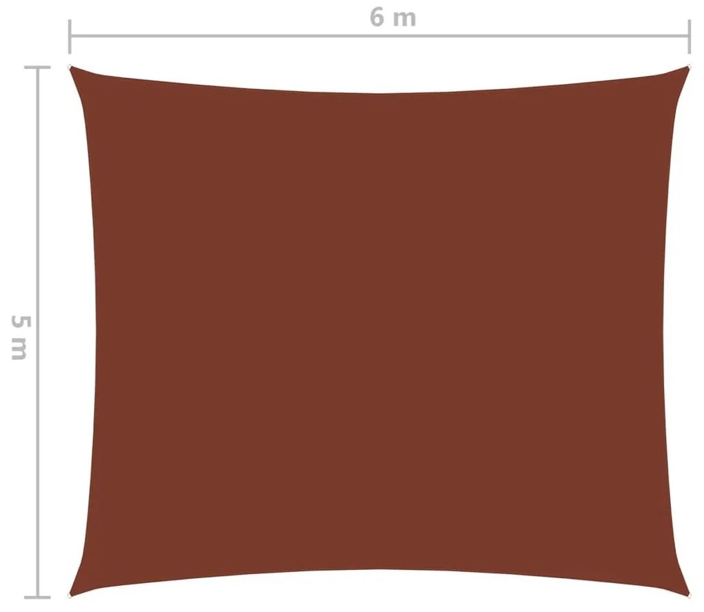Πανί Σκίασης Ορθογώνιο Τερακότα 5 x 6 μ. από Ύφασμα Oxford - Πορτοκαλί