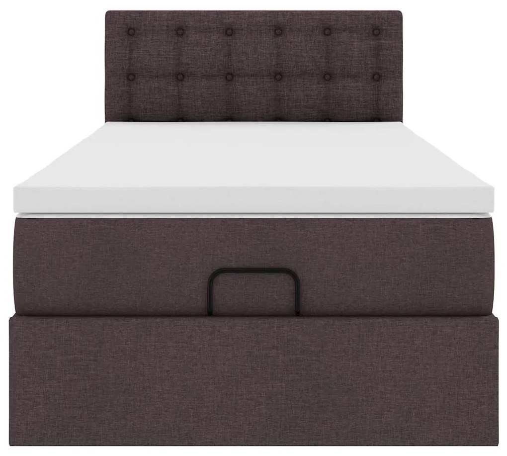 Οθωμανικό κρεβάτι με στρώμα σκούρο καφέ 90x190cm ύφασμα 3311590