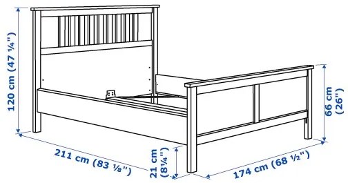 HEMNES σκελετός κρεβατιού, 160X200 cm 290.190.56