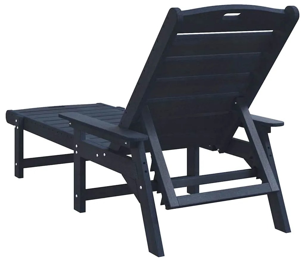 vidaXL Ξαπλώστρες 2 τμχ Ναυτικό Μπλε 162x53x98.5 εκ HDPE