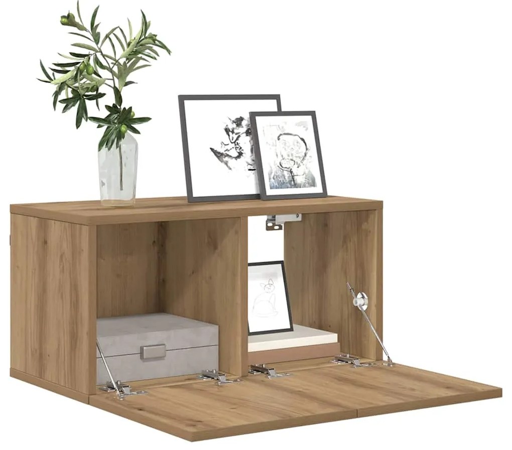 vidaXL Σετ επίπλου τηλεόρασης Επιτοίχιο 2 pcs Καφέ 60 x 30 x 30 cm