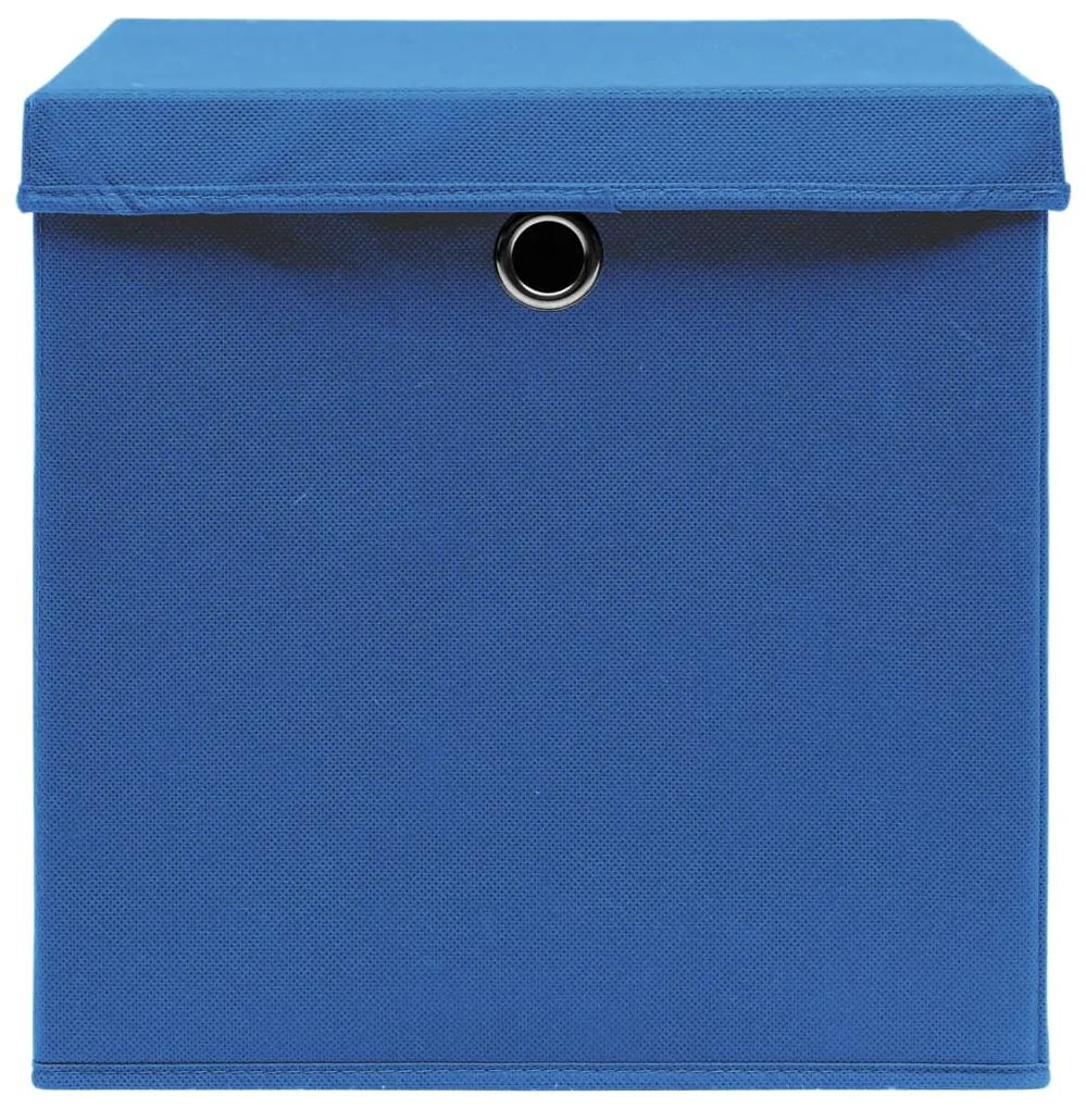 vidaXL Κουτιά Αποθήκευσης με Καπάκια 4 τεμ. Μπλε 28 x 28 x 28 εκ.