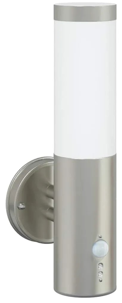 vidaXL Φωτιστικό Τοίχου Για Εξωτερικούς Χώρους Ασημί 15 x 7,5 x 33 εκ