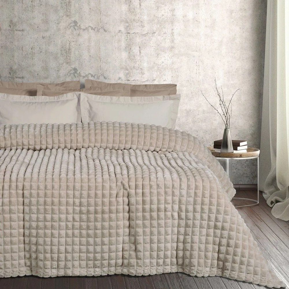 Κουβέρτα Fleece 1357 Taupe Das Home Υπέρδιπλo 220x240cm Πολυέστερ