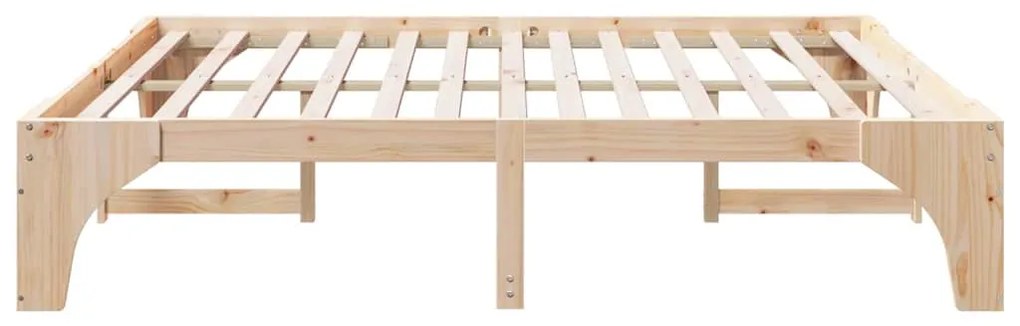 vidaXL Κρεβάτι δαπέδου Καφέ 180 x 200 cm Μασίφ ξύλο πεύκου