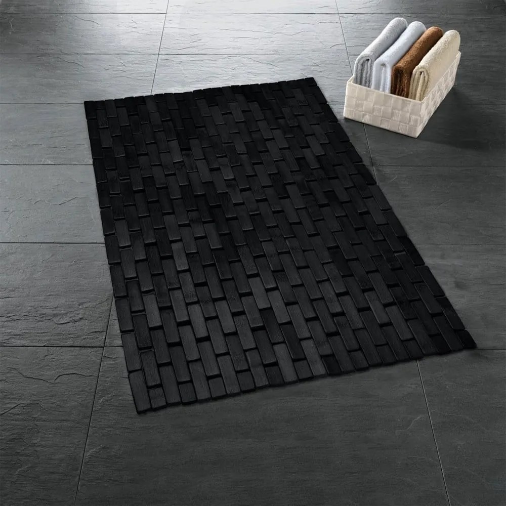 Ταπέτο Μπάνιου Ξύλινο Palito 50x70cm Black Kleine Wolke 50X70 Bamboo