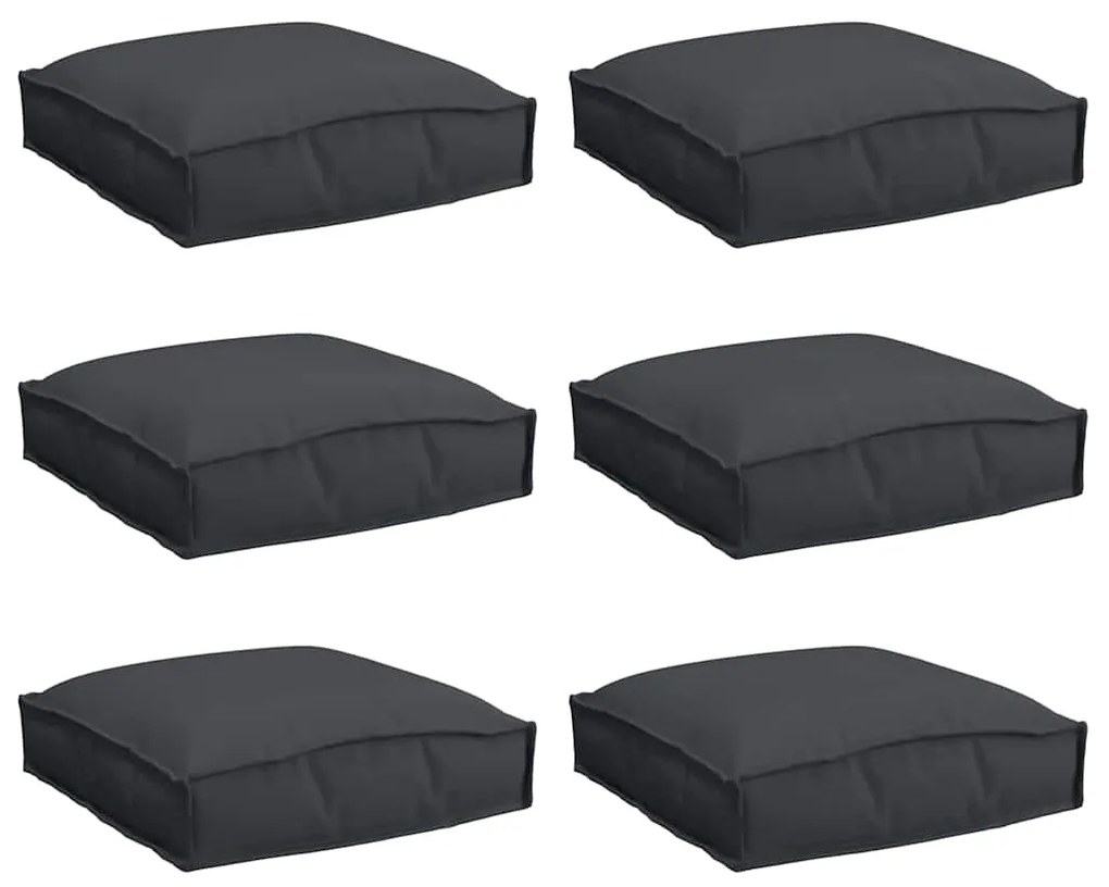 vidaXL Μαξιλάρι παλέτας για κάθισμα 6 pcs Μαύρο 40 x 40 x 8 εκ.