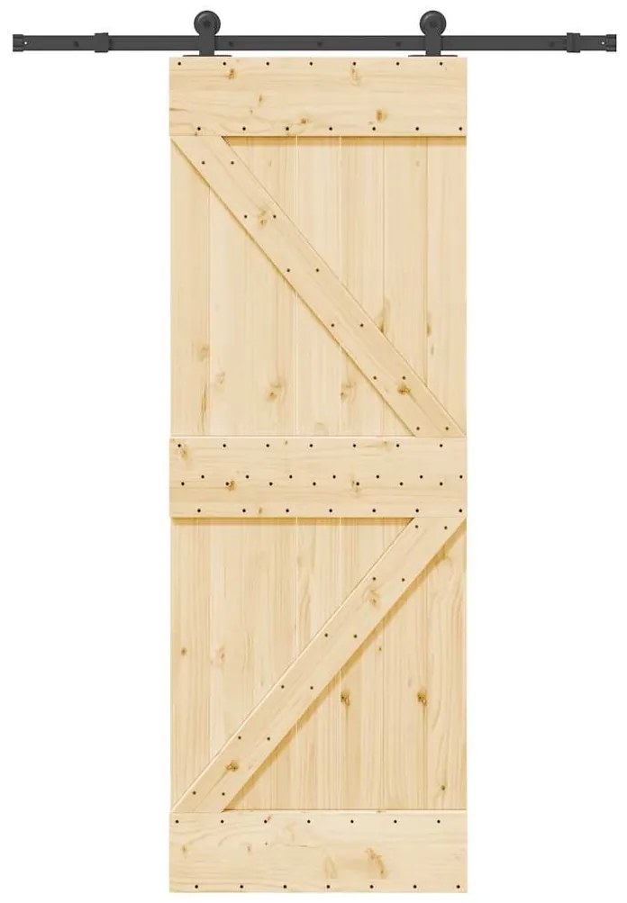 Συρόμενη Μεσόπορτα με Μηχανισμό 70 x 210 εκ. Μασίφ Ξύλο Πεύκου