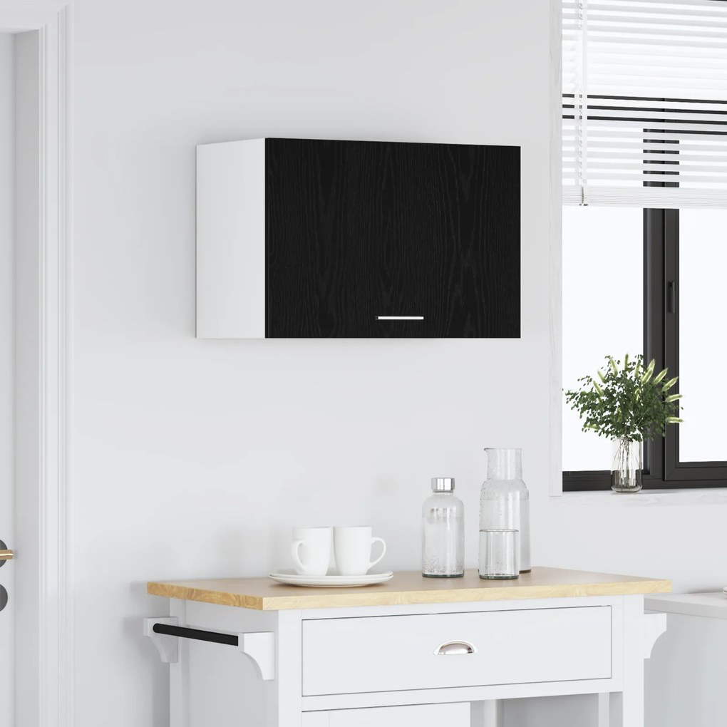vidaXL Μαύρο Ράφι Τοίχου - 60x31x60 εκ., Από Επεξεργασμένο Ξύλο