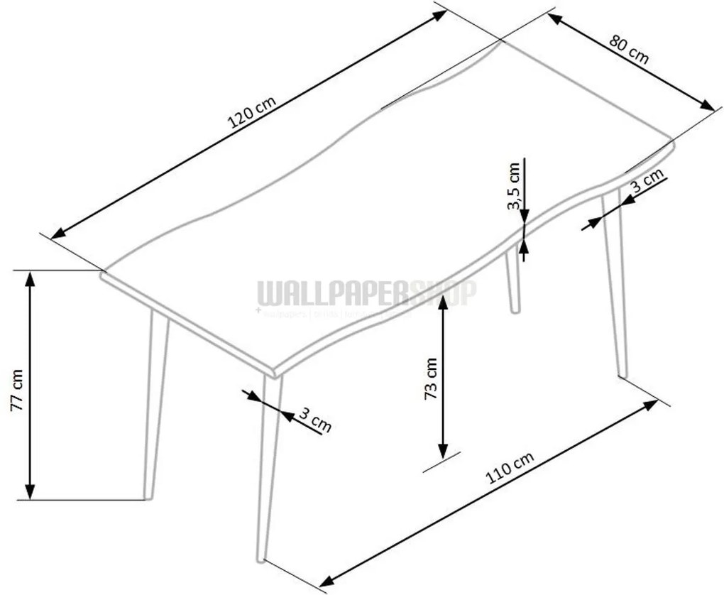 Carlson Τραπέζι Ξύλινο Καφέ 120x80x77