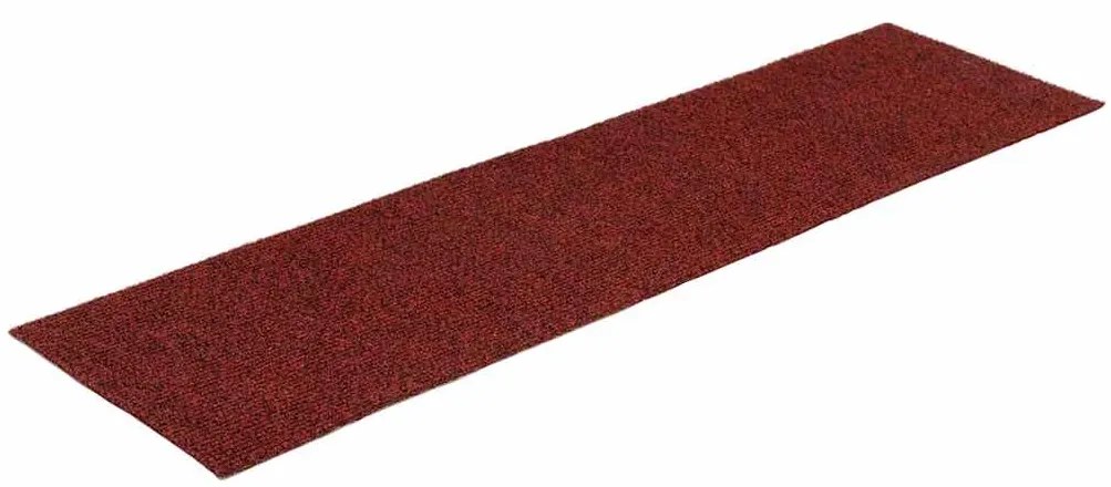 vidaXL Πατάκια Σκαλιών Αυτοκόλλητα 15 τεμ. 10 x 20 εκ. Μπορντό Κόκκινο Ορθογώνια