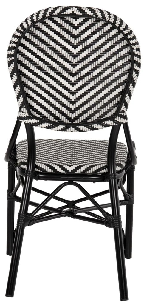 Καρέκλα C5927.01 Αλουμινίου Bamboo Look με Textline Μαύρο - Λευκό 46x56x95Y εκ. 46x56x95 εκ.