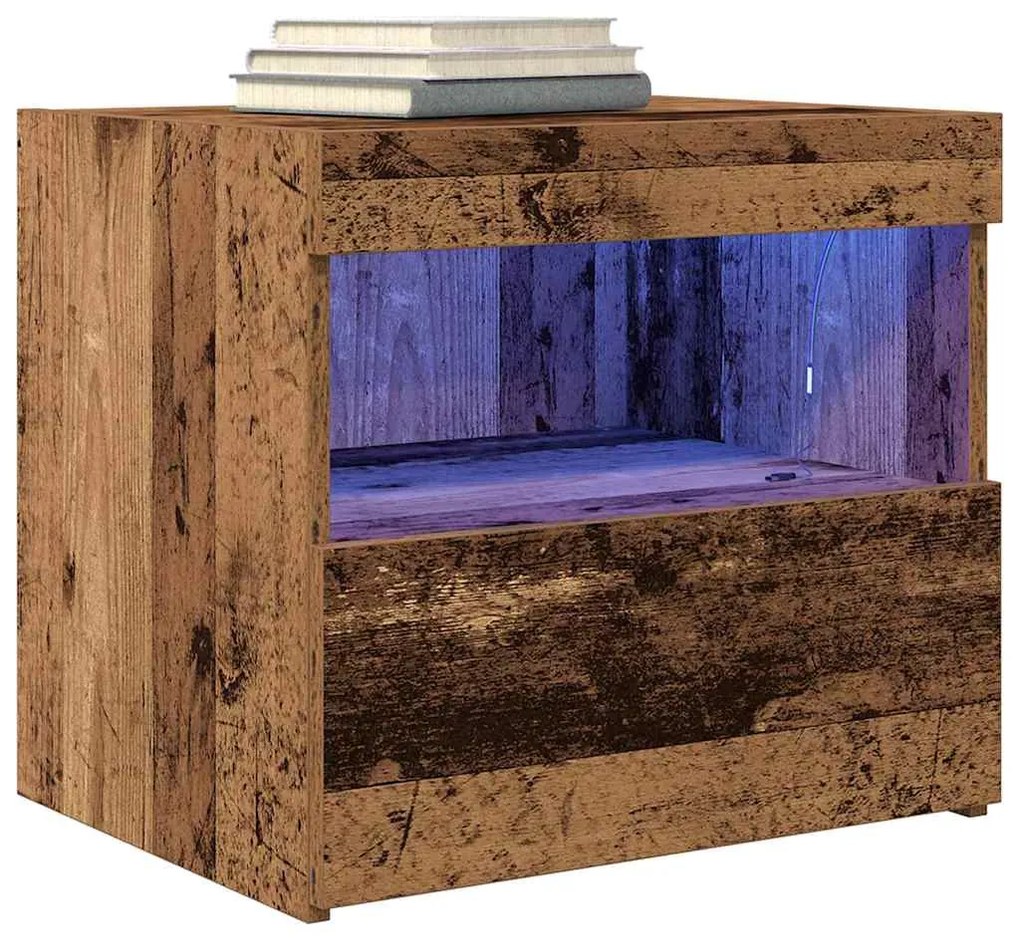 vidaXL Κομοδίνο Παλαιό ξύλο 50 x 40 x 45 cm Επεξεργασμένο ξύλο