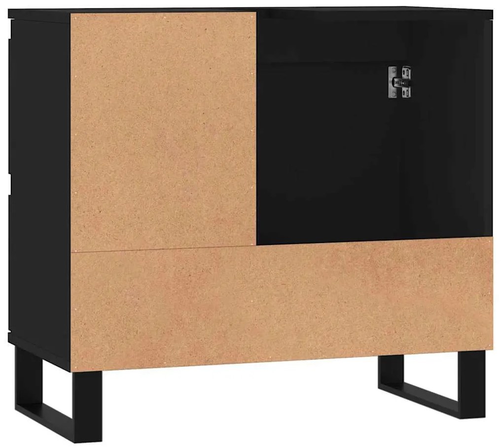 vidaXL Ντουλάπι Μπάνιου Μαύρο 65x33x60 εκ. Επεξεργασμένο Ξύλο