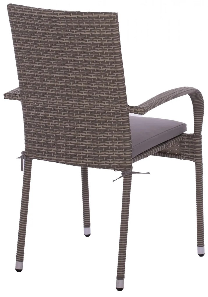 Καρέκλα - Πολυθρόνα ANISHA C5685.01 Μεταλλική με Γκρί Wicker και Μαξιλάρι Στοιβαζόμενη 56x60x94 εκ. 56x60x94 εκ.