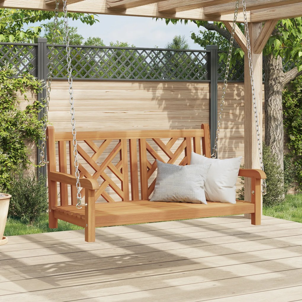 vidaXL Πάγκος Κούνια Other Καφέ 114 x 60 x 64 cm Μασίφ ξύλο teak