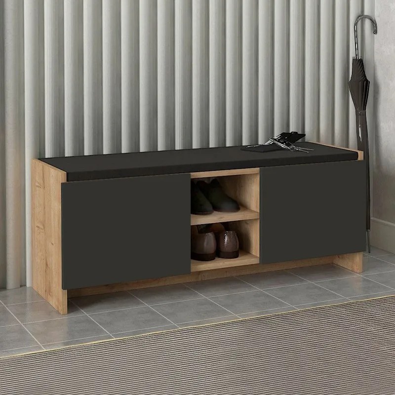 Megapap Παπουτσοθήκη Verly Sapphire Oak - Ανθρακί
