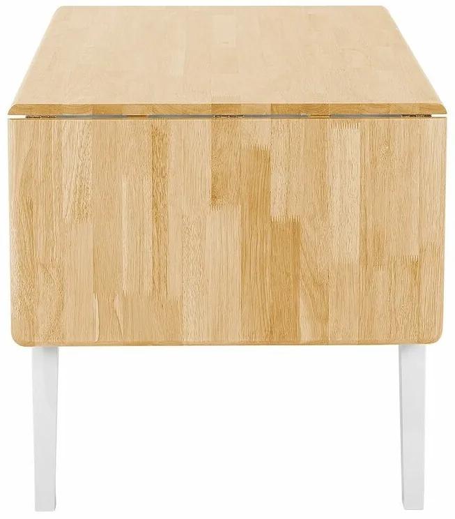 Τραπέζι Berwyn 1016, Ανοιχτό χρώμα ξύλου, Άσπρο, 74x75x120cm, 28 kg, Επιμήκυνση, Ξύλο, Ξύλο: Καουτσούκ | Epipla1.gr