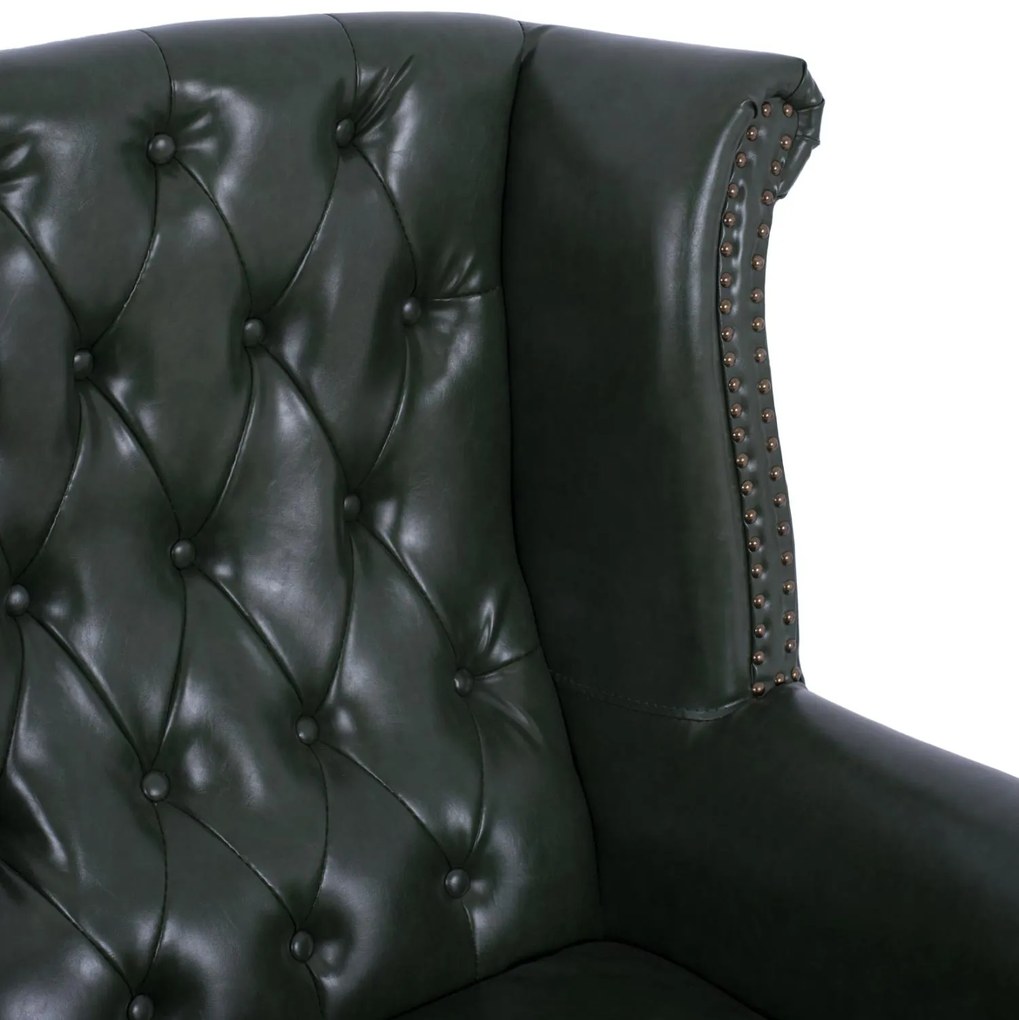 Πολυθρόνα - Μπερζέρα POLINA C0053.08 Κυπαρισσί PU Τύπου Chesterfield 83x79x104 εκ. 83x79x104 εκ.