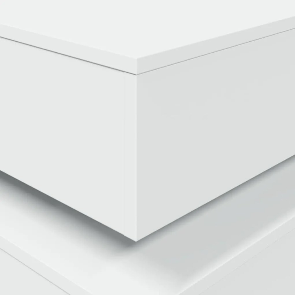 Τραπεζάκι Σαλονιού με LED Λευκό 90 x 50 x 40 εκ. - Λευκό
