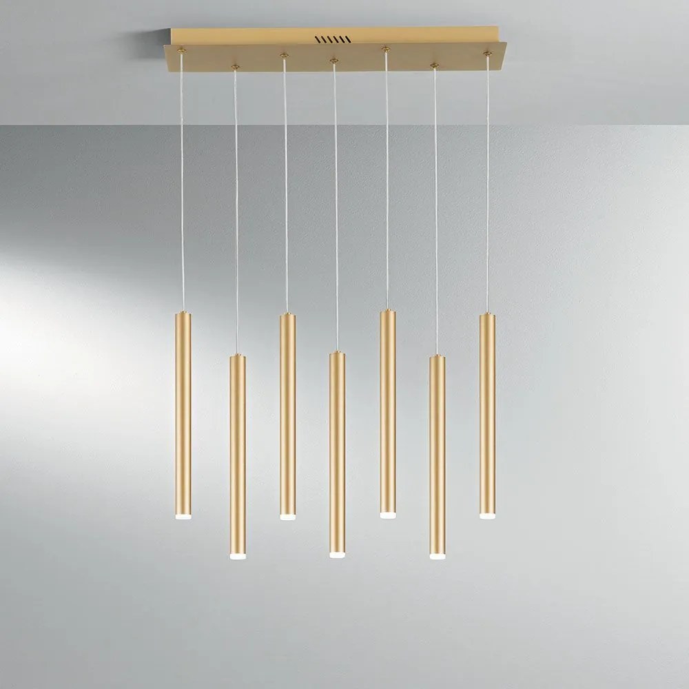 Φωτιστικό Οροφής - Ράγα Led-Pype-SQ7-Oro 3290lm 3000/4000/6500K 200x2,5x41cm Gold Luce Ambiente Design