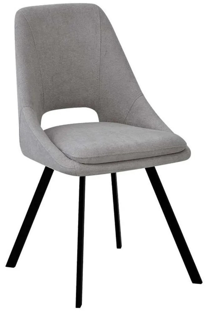 Καρέκλα Initiate Μπουκλέ 093-000027 48x57x85cm Grey-Black Μέταλλο,Ύφασμα