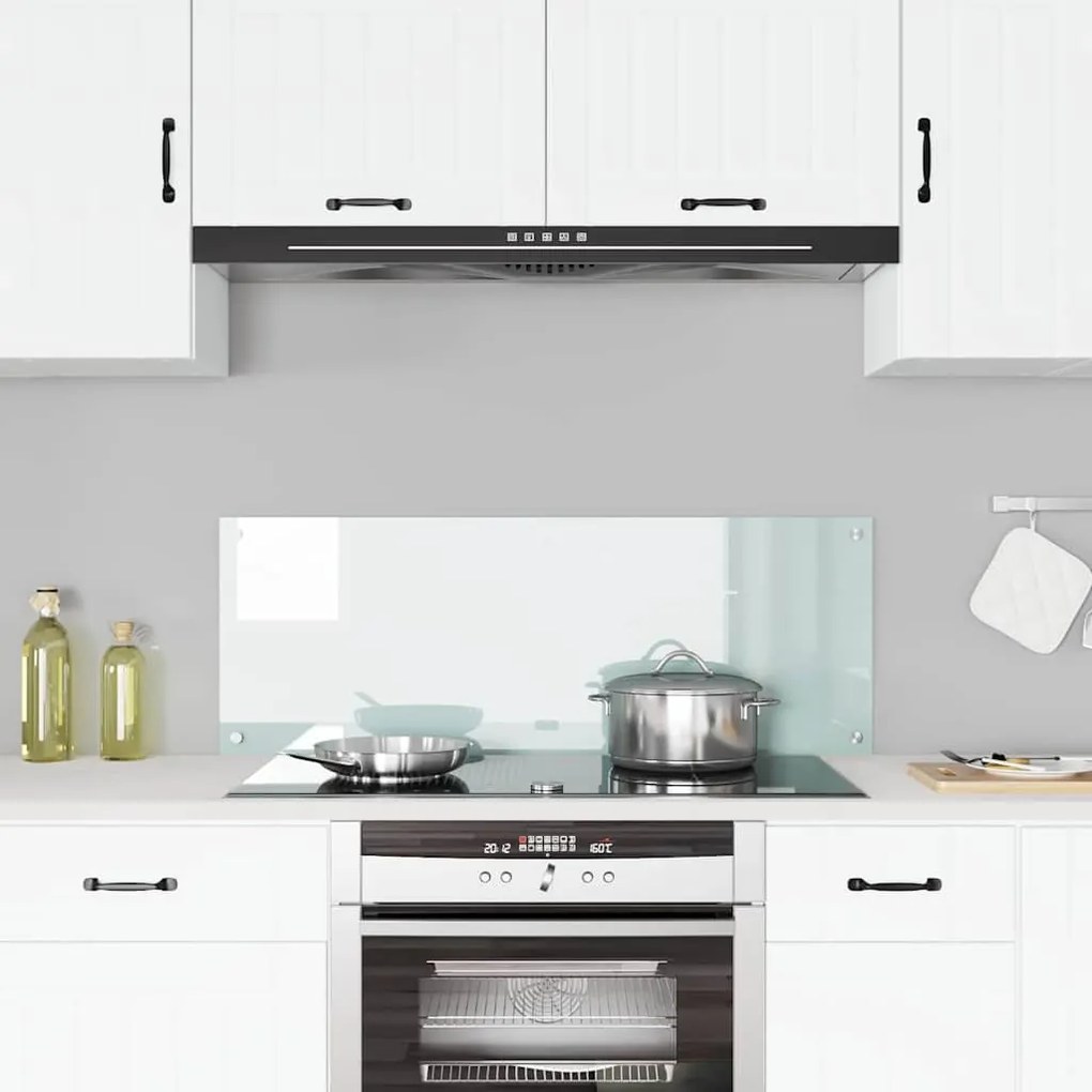 vidaXL Πίσω Πάνελ Κουζίνας Λευκό 110 x 40 x 0.6 εκ. σκληρυμένο γυαλί