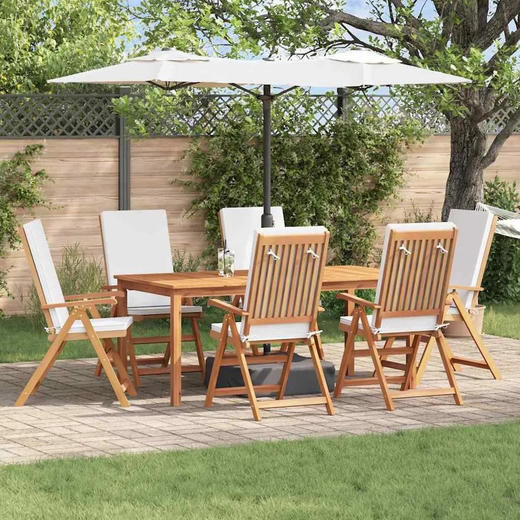 vidaXL Καρέκλα Κήπου 6 pcs Καφέ 57 x 71.5 x 104εκ Μασίφ ξύλο teak