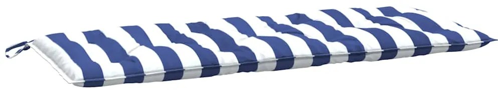 vidaXL Μαξιλάρια Πάγκου 2 τεμ. Μπλε &amp; Λευκό Ριγέ 120x50x7εκ Υφασμάτινα
