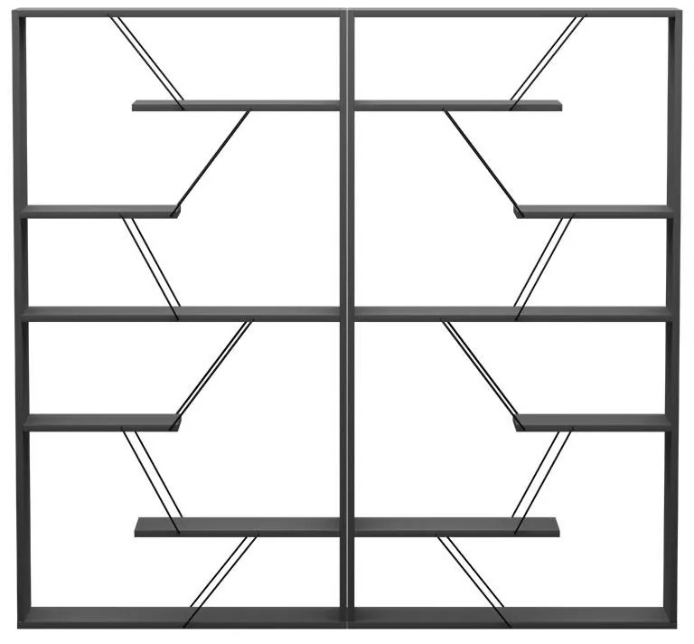 Βιβλιοθήκη Tars ανθρακί-μαύρο 168x24x157εκ