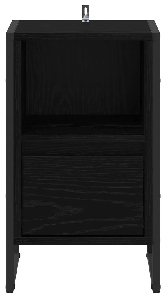 vidaXL Κομοδίνο Μαύρη Οξυά 39,5 x 30 x 50 εκ Επεξεργασμένο ξύλο