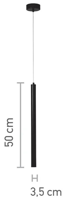 InLight Κρεμαστό φωτιστικό LED 5W 3000K σε μαύρη απόχρωση D:50cm (4018-BL)