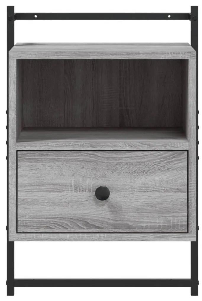 vidaXL Κομοδίνα Επιτοίχια 2 τεμ. Γκρι Sonoma 40x30x61 εκ Επεξεργ. Ξύλο