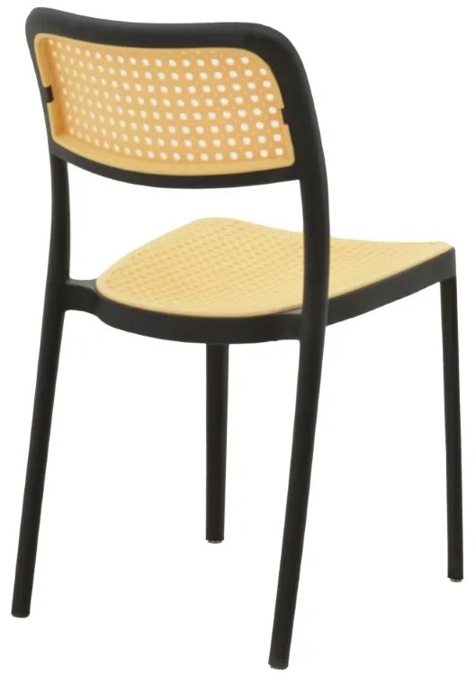 Καρέκλα Westley pakoworld pp φυσικό-μαύρο 55x47x81εκ