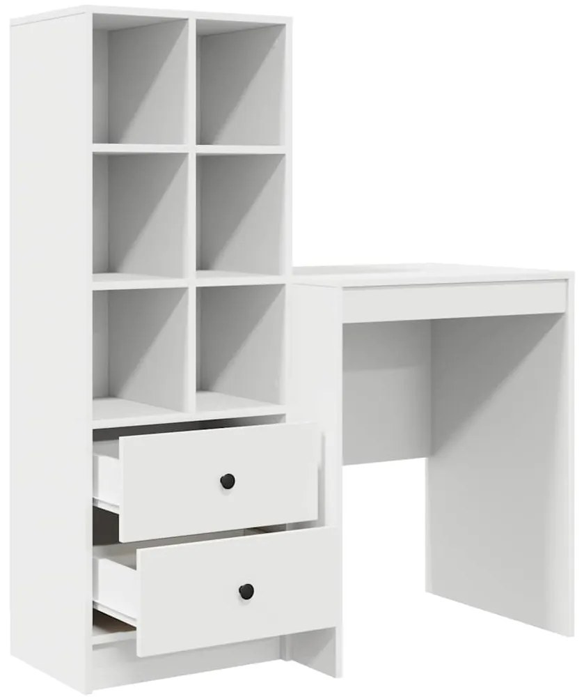 vidaXL Γραφείο με αποθηκευτικό χώρο 2 pcs Λευκό 100 x 40 x 76 εκ.