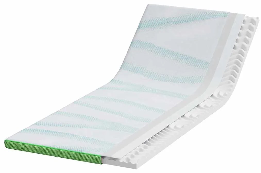 vidaXL Στρώμα επικάλυψης Λευκό και Πράσινο 180 x 200 x 6 εκ