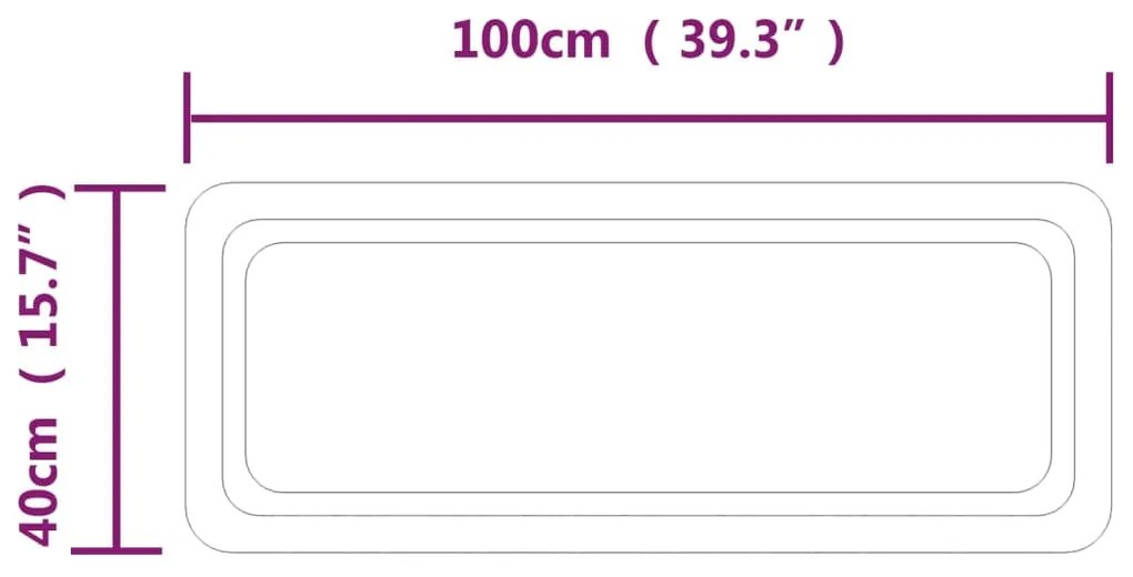 vidaXL Καθρέφτης Μπάνιου με LED 100x40 εκ.