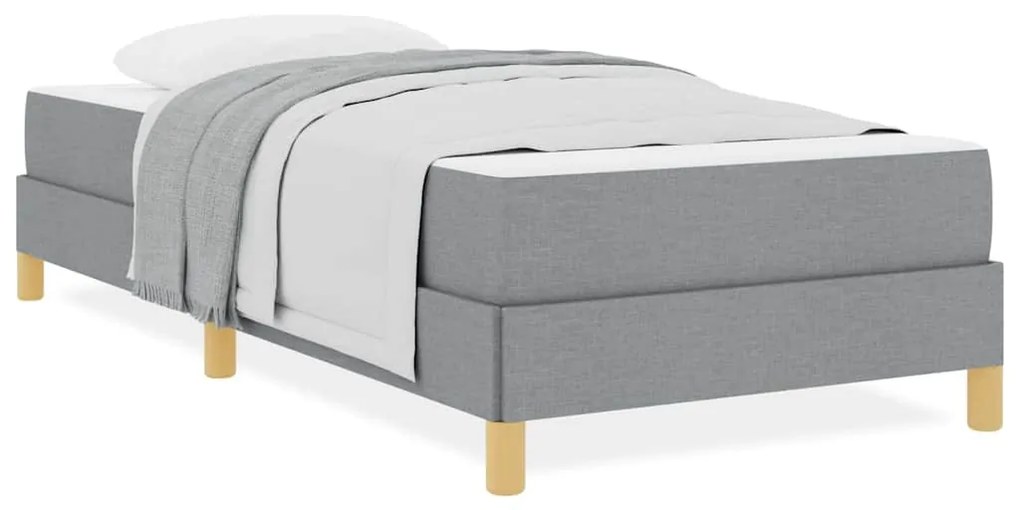 vidaXL Κρεβάτι με ελατήρια Ανοιχτό γκρι, Καφέ 90 x 200 cm