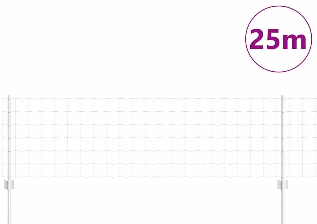 vidaXL Φράχτης με Στήλες. Ασημί 0.6 x 25 μ Ατσάλι