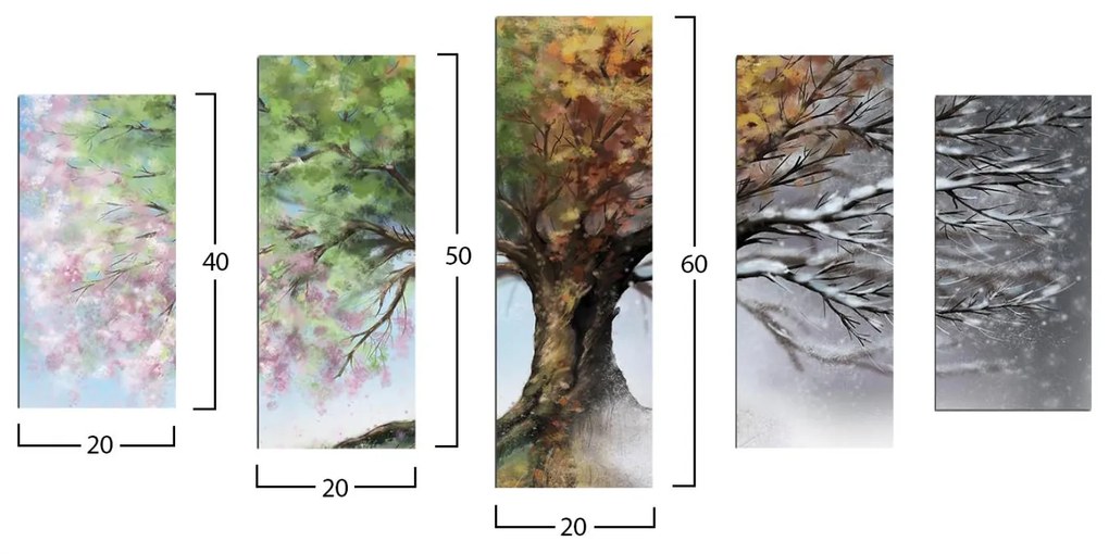 ΠΕΝΤΑΠΤΥΧΟΣ ΠΙΝΑΚΑΣ MDF FOUR SEASONS  100X60x0,3 εκ.