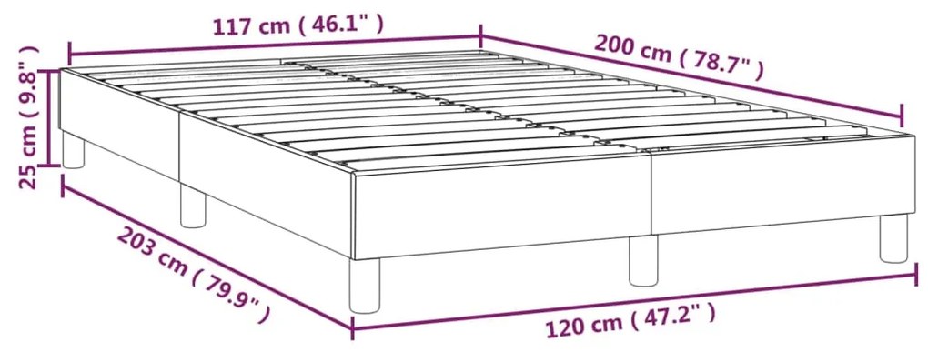 Πλαίσιο Κρεβατιού Μαύρο 120 x 200 εκ. από Συνθετικό Δέρμα - Μαύρο