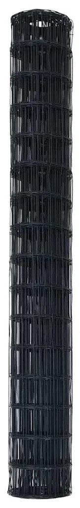 vidaXL Φράχτης Εuro Γκρι 1,6 x 10 m Σίδηρος με επικάλυψη PVC