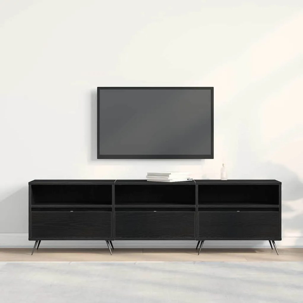 vidaXL Ντουλάπι TV Μαύρη δρυς 150 x 30 x 44.5 εκ. Επεξεργασμένο ξύλο