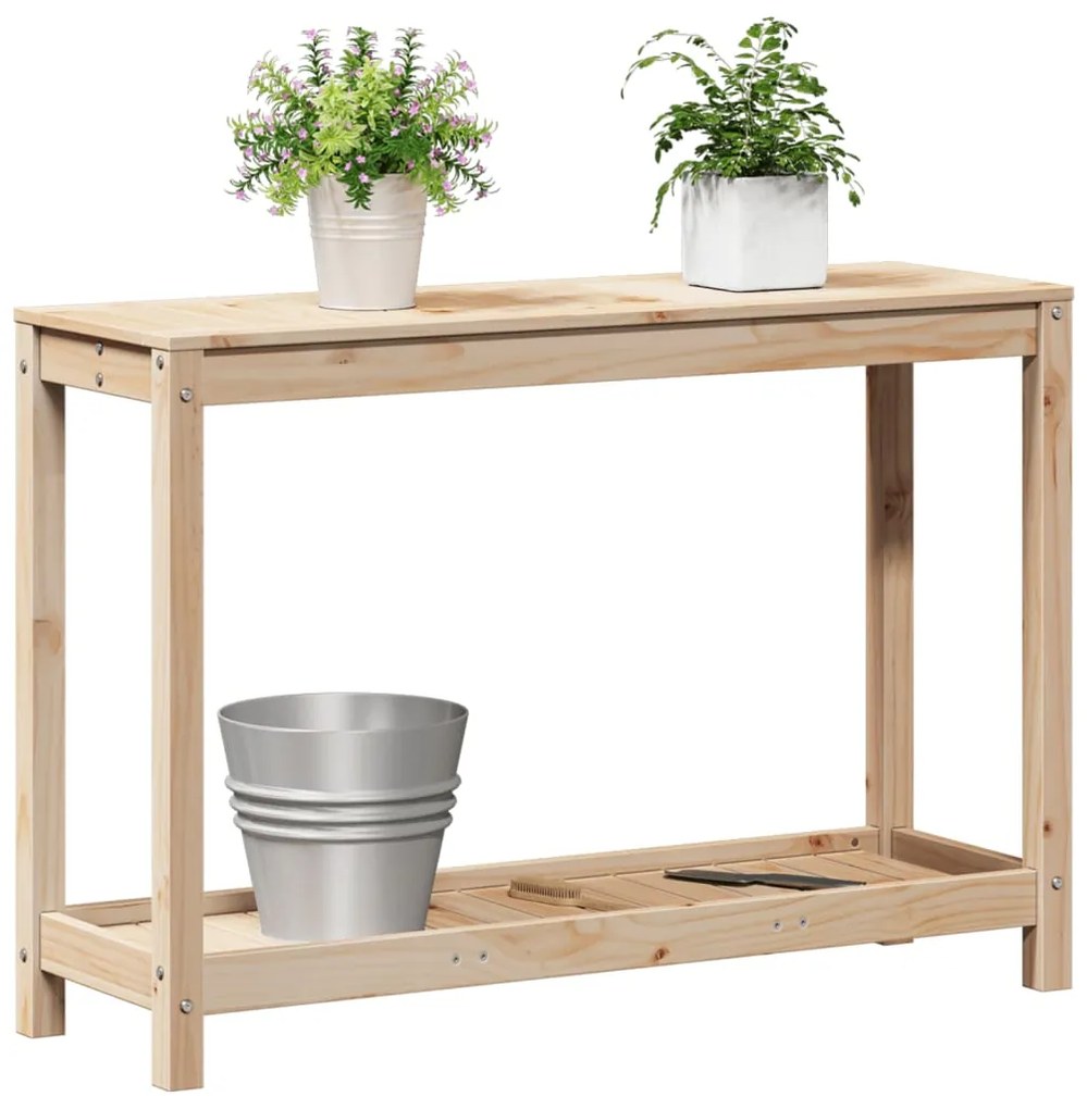 vidaXL Τραπέζι Κηπουρικής με Ράφι 108 x 35 x 75 εκ. Μασίφ Ξύλο Πεύκου