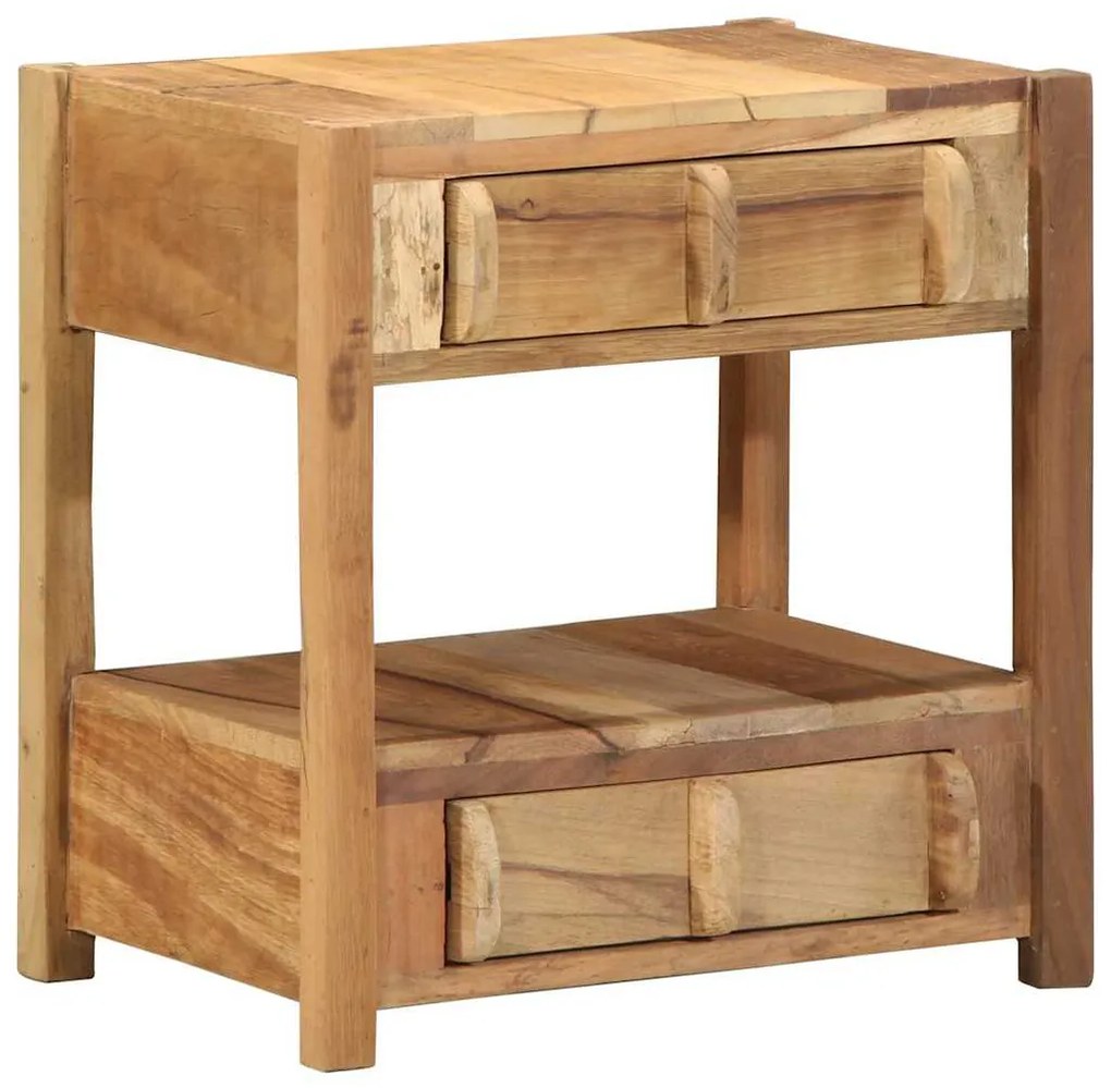 vidaXL End Table με συρτάρι Καφέ 43 x 32 x 46 εκ Στερεό Ανακτηθέν Ξύλο