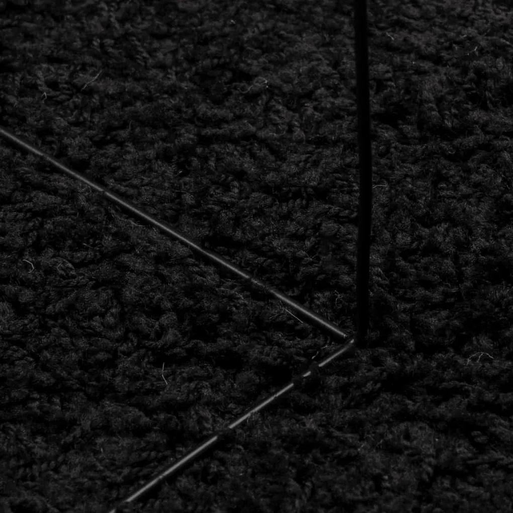 Χαλί Shaggy με Ψηλό Πέλος Μοντέρνο Μαύρο 120x170 εκ. - Μαύρο