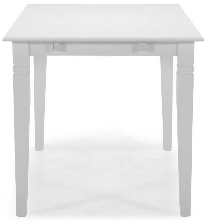 Τραπέζι Bloomington 125, Άσπρο, 74x80x120cm, 26 kg, Επιμήκυνση, Ξύλο, Ξύλο: Καουτσούκ | Epipla1.gr