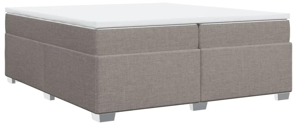 vidaXL Κρεβάτι Boxspring με Στρώμα Taupe 200x200 εκ. Υφασμάτινο