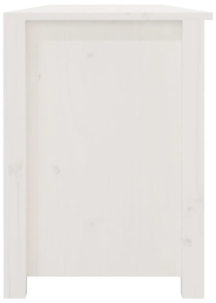 Παπουτσοθήκη Λευκή 160 x 36,5 x 50 εκ. από Μασίφ Ξύλο Πεύκου - Λευκό