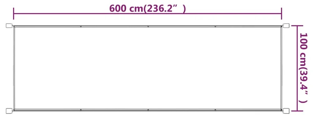 Τέντα Κάθετη Taupe 100 x 600 εκ. από Ύφασμα Oxford - Μπεζ-Γκρι